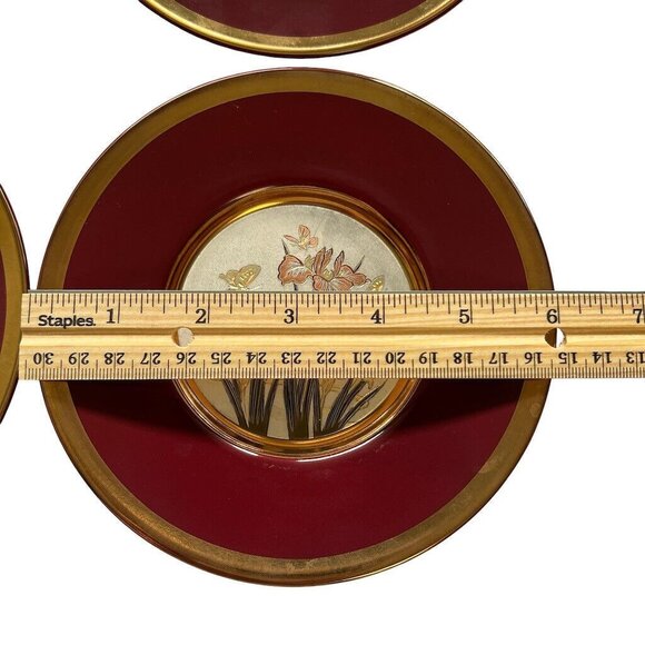 4 Vtg Art of Chokin Iris Hummingbird Plates w 24K Gold Trim 6” Japan - Picture 6 of 12